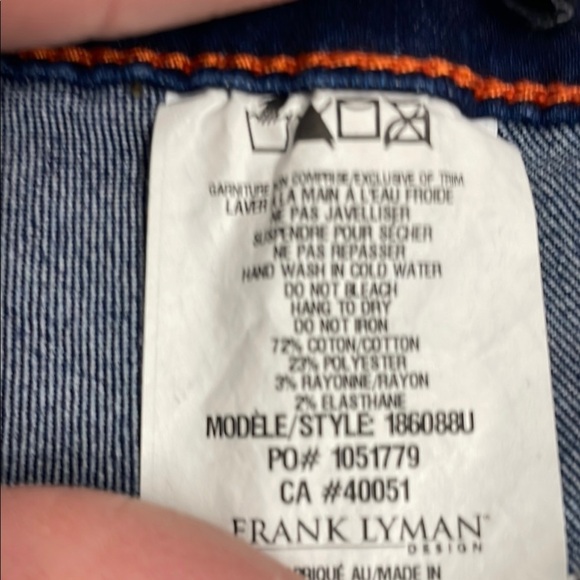 Frank Lyman Skinny Jeans with Red Tuxedo Strip, Distressed. Size M - Picture 9 of 12